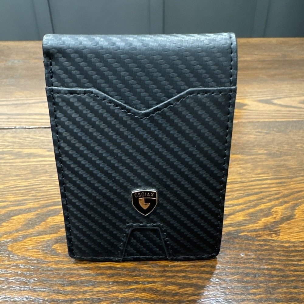 GSOIAX Men's Slim Wallet RFID Blocking Carbon Fiber Wallets Bifold